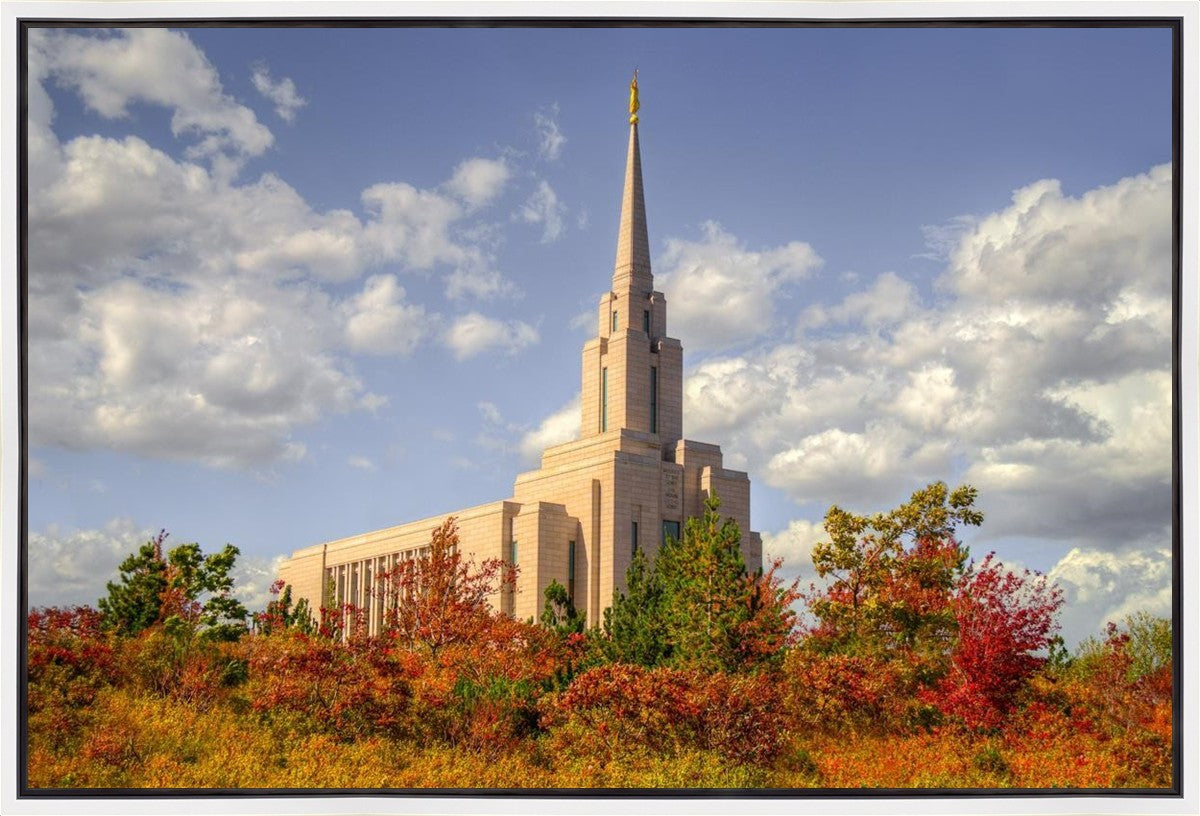 Oquirrh Mtn. Utah Temple Fall Colors Gallery Wrap