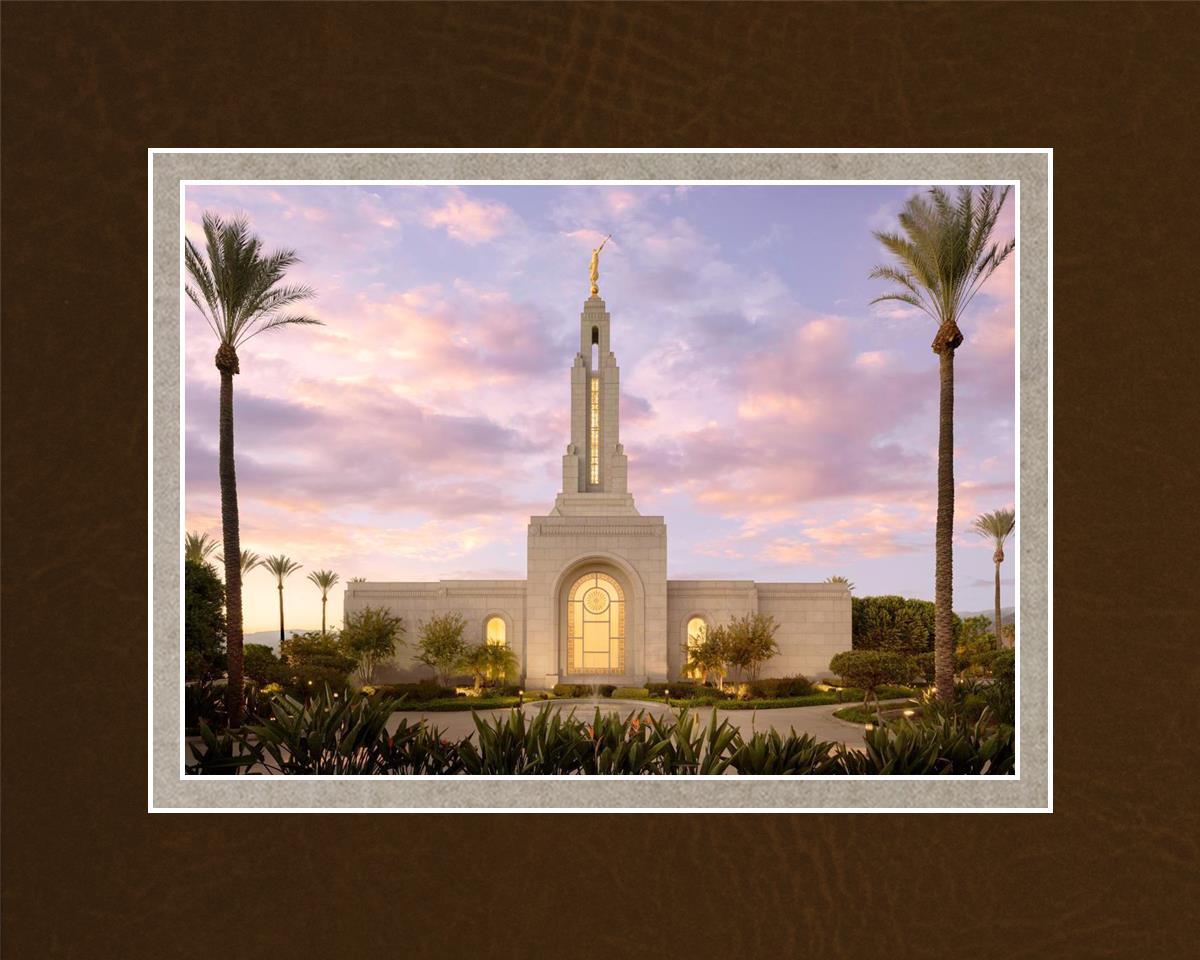 Redlands Temple Fountain Sunset