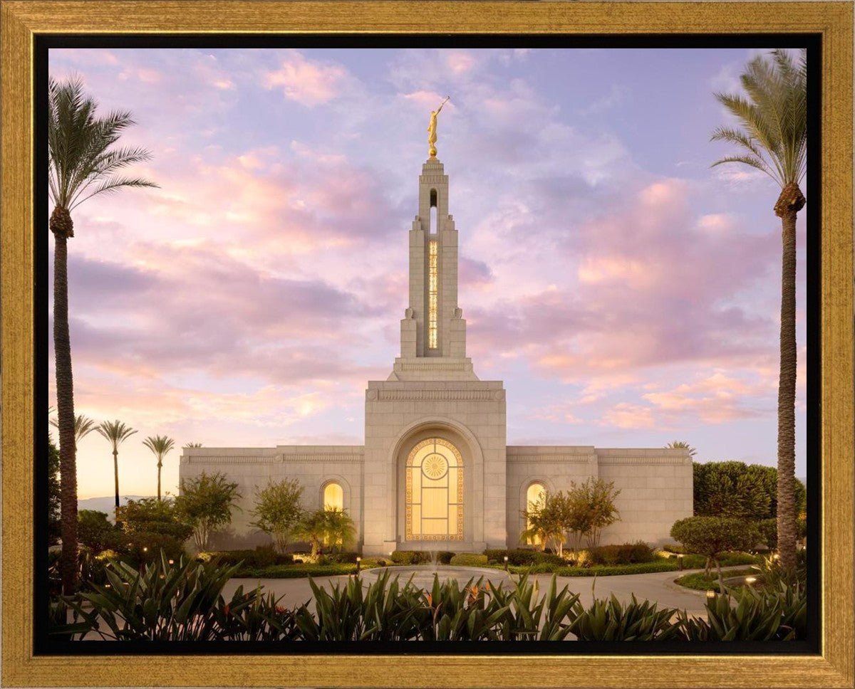 Redlands Temple Fountain Sunset