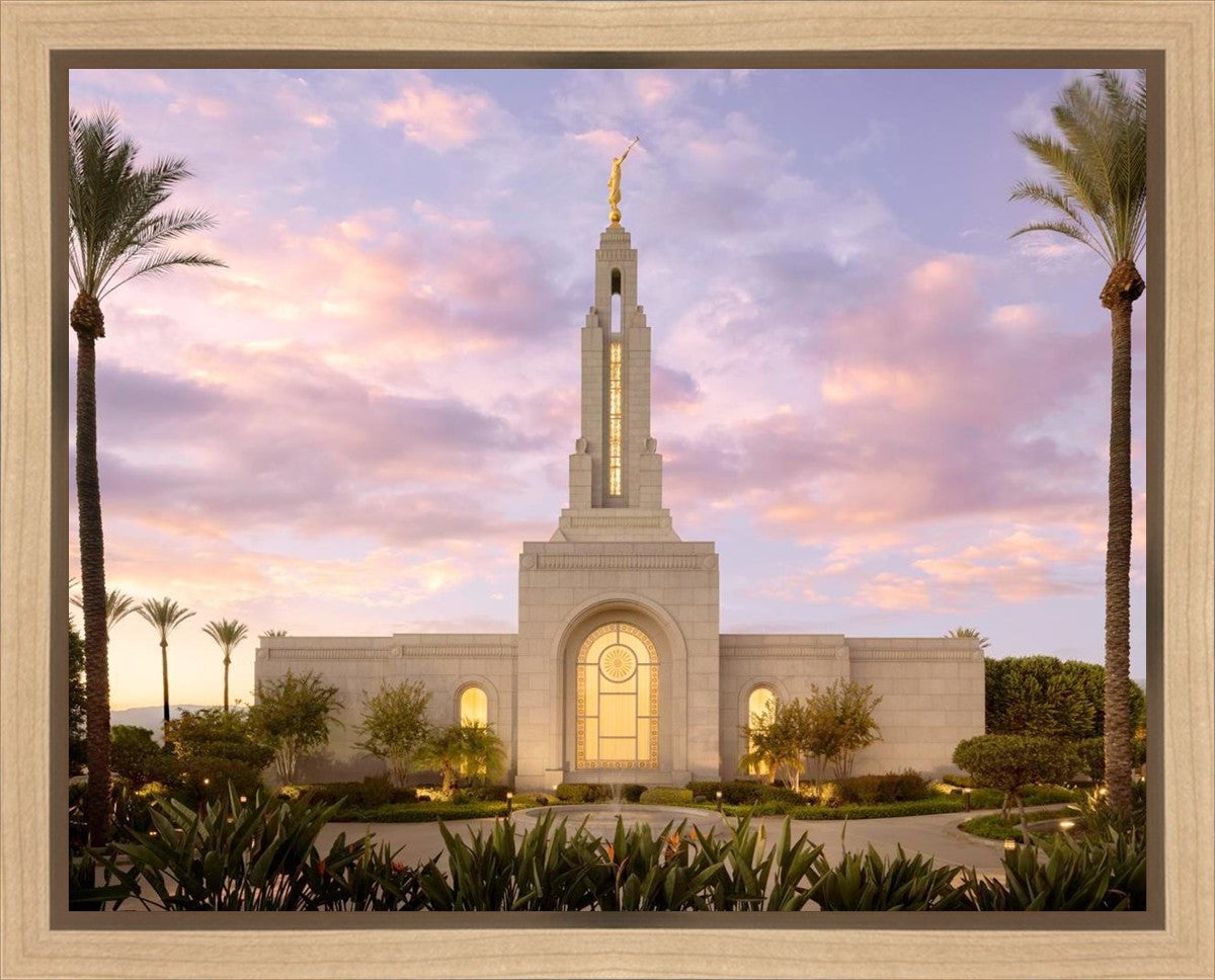 Redlands Temple Fountain Sunset