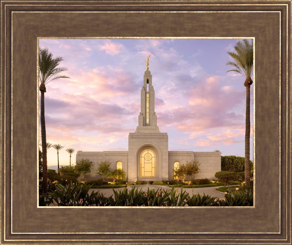 Redlands Temple Fountain Sunset