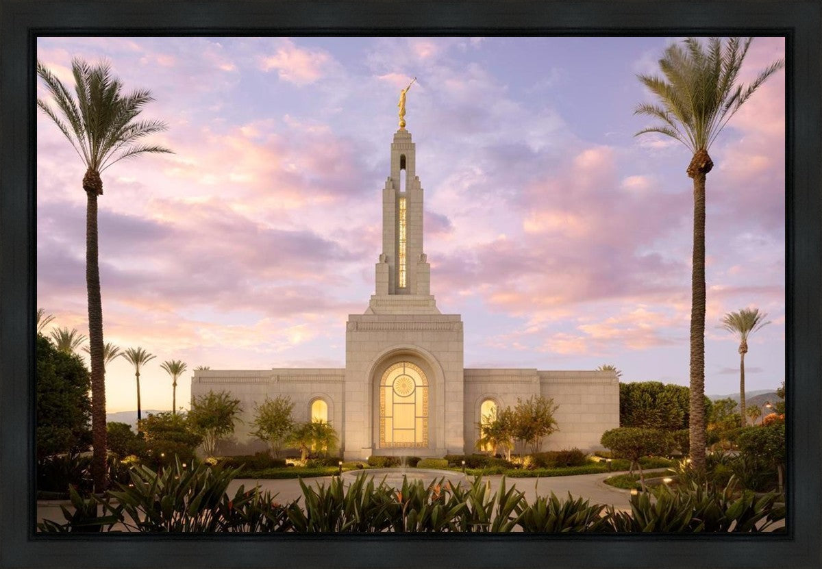 Redlands Temple Fountain Sunset