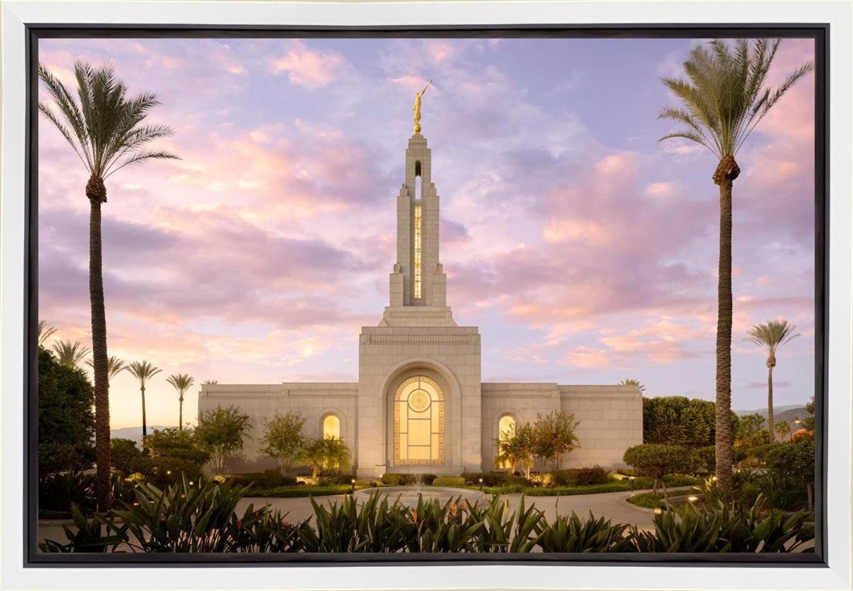 Redlands Temple Fountain Sunset