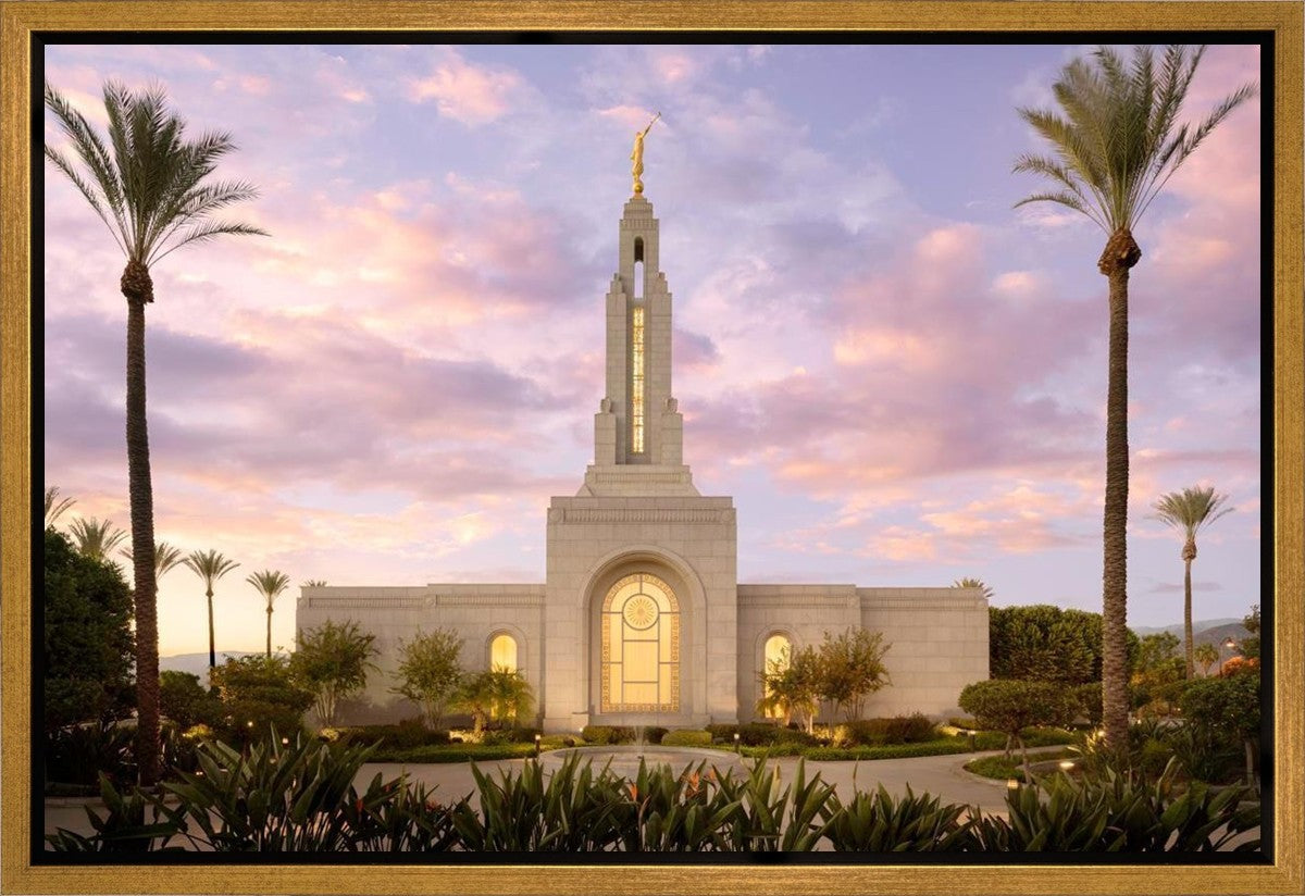 Redlands Temple Fountain Sunset