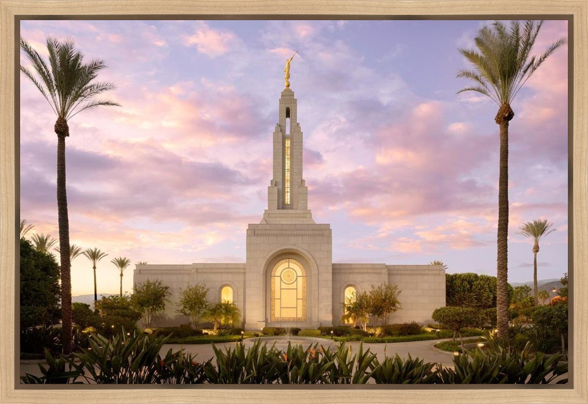 Redlands Temple Fountain Sunset
