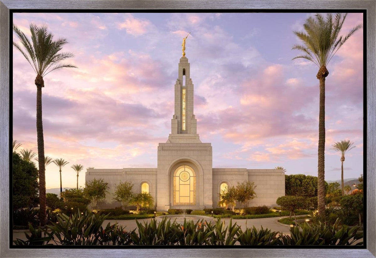 Redlands Temple Fountain Sunset