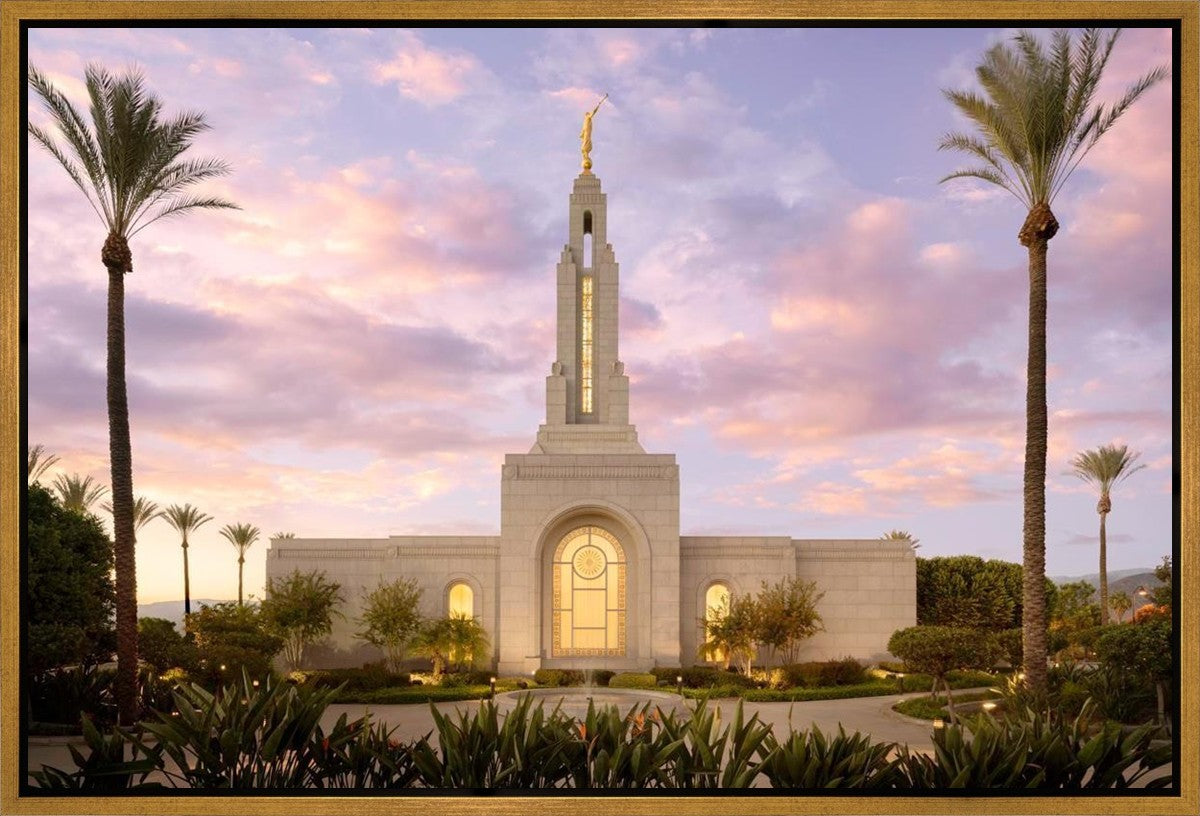 Redlands Temple Fountain Sunset