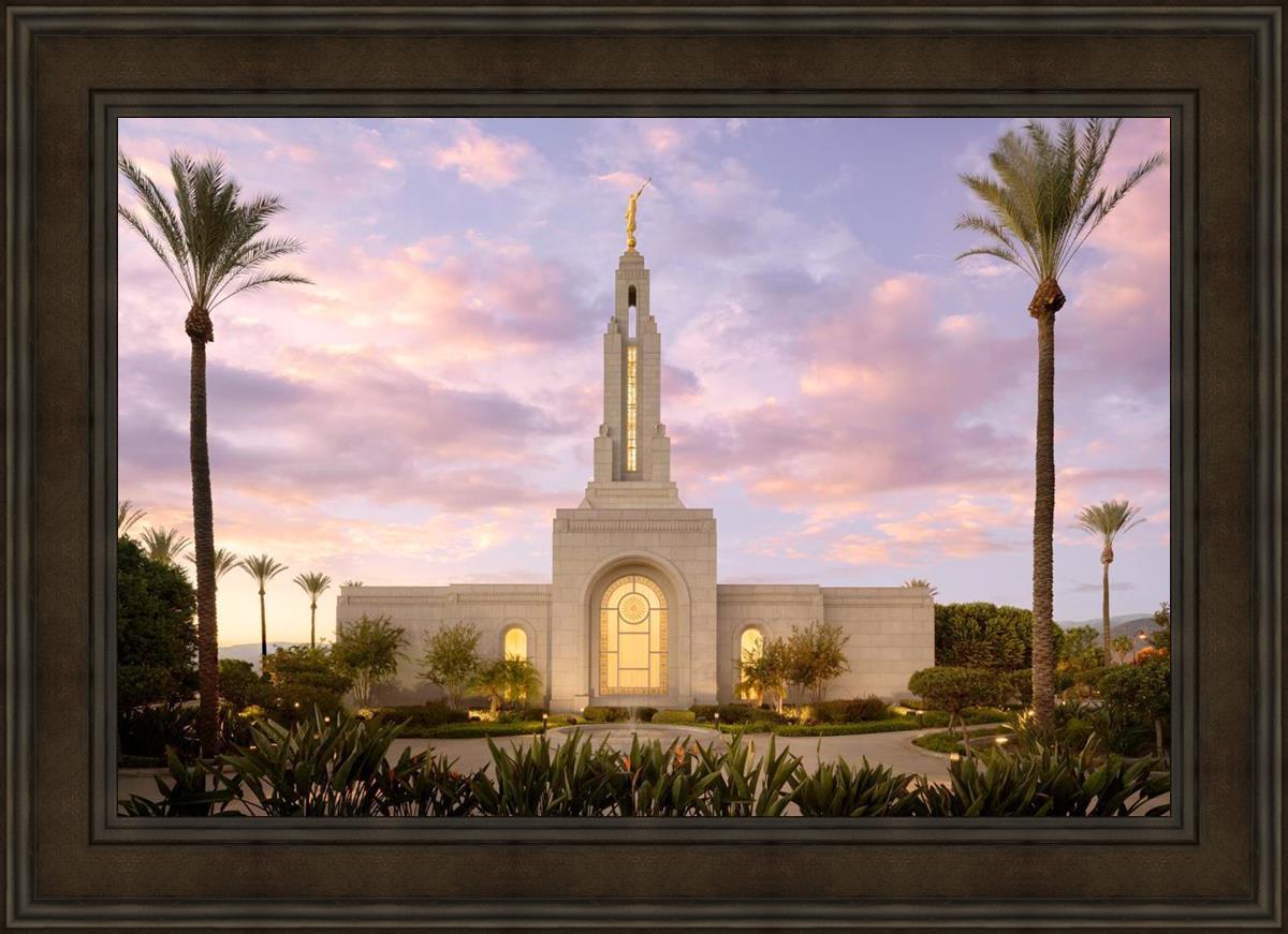 Redlands Temple Fountain Sunset