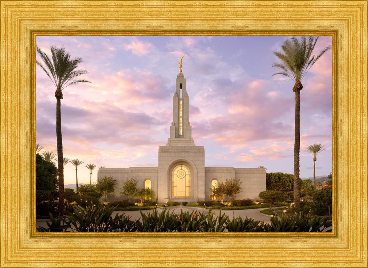 Redlands Temple Fountain Sunset