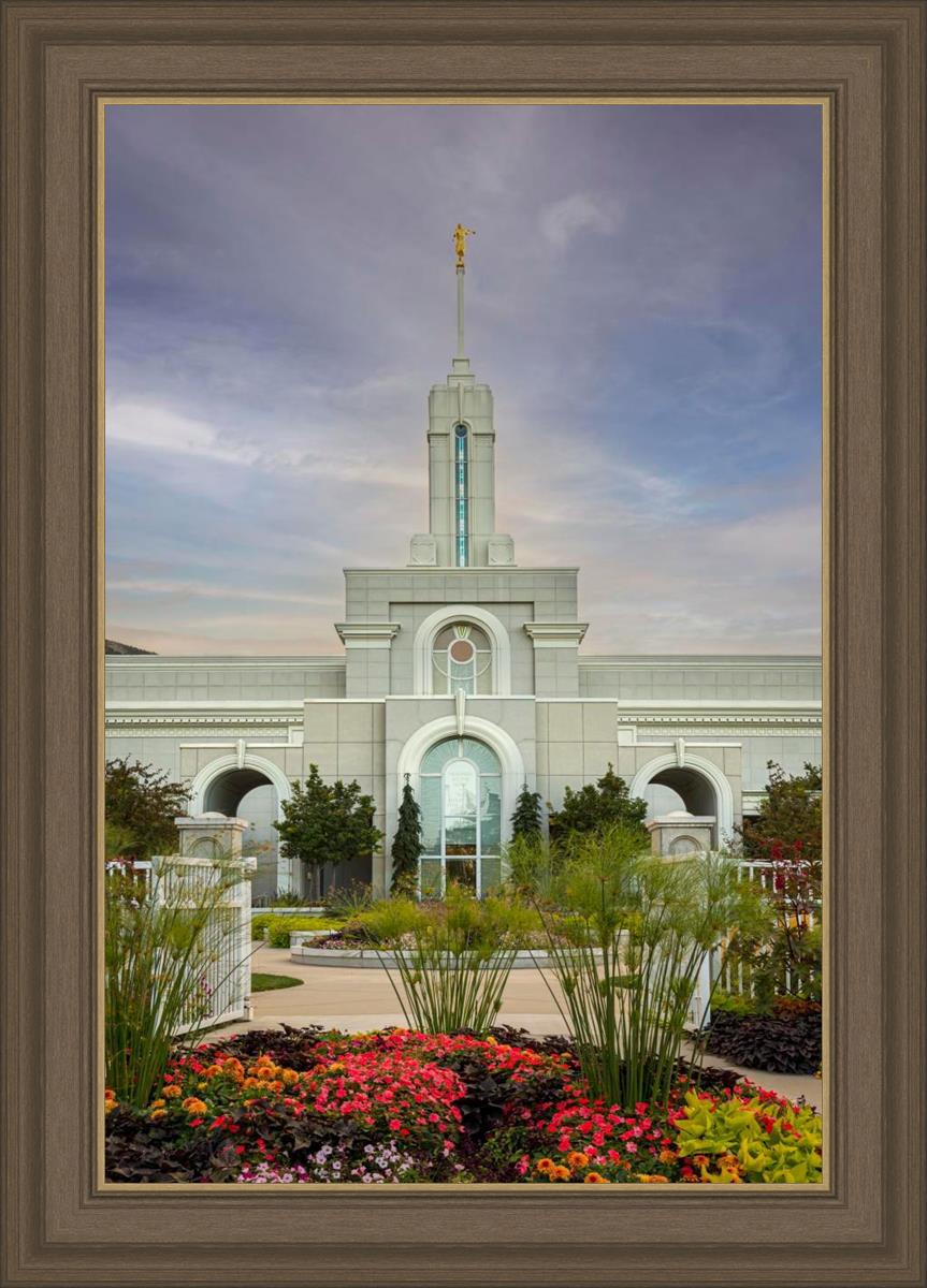 Mount Timpanogos Temple Morning Garden