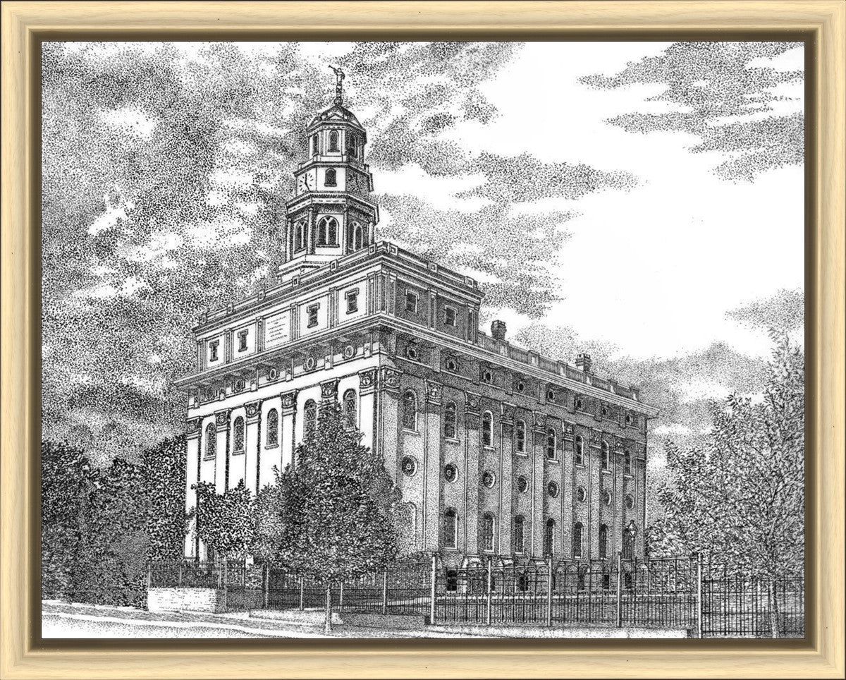 Nauvoo Illinois Temple - Strippled Sky