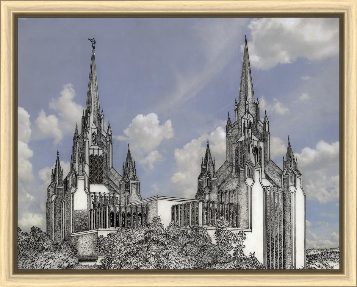 San Diego California Temple - Grey Sky