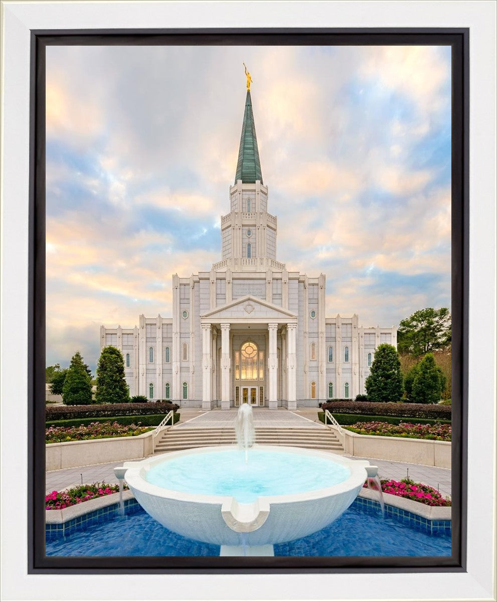 Houston Fountain Sunset Gallery Wrap