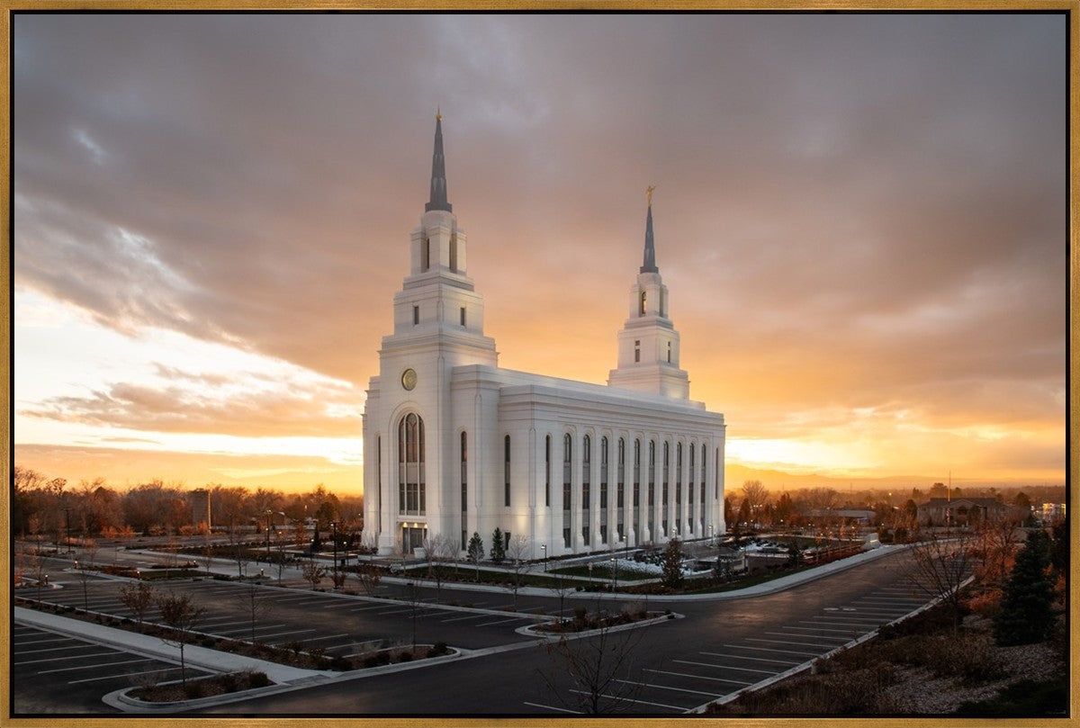 Layton Utah Golden Glow Sunset Large Wall Art Gallery Wrap