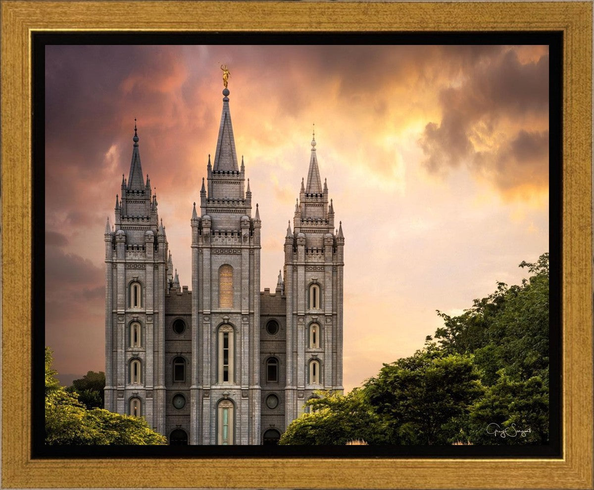 Salt Lake Temple Through the Clouds