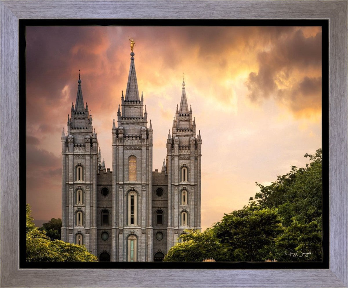 Salt Lake Temple Through the Clouds