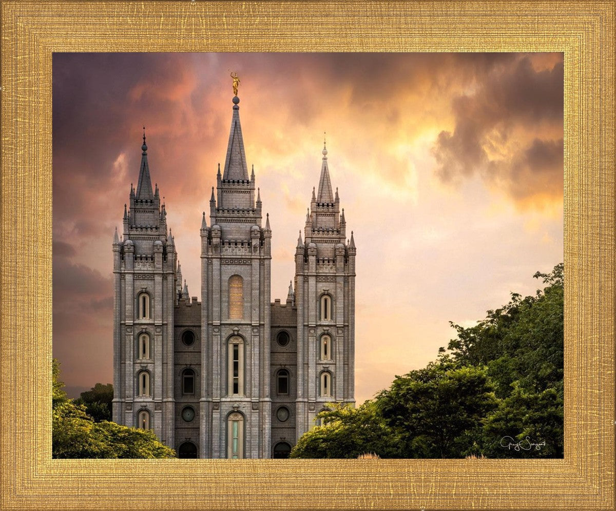Salt Lake Temple Through the Clouds
