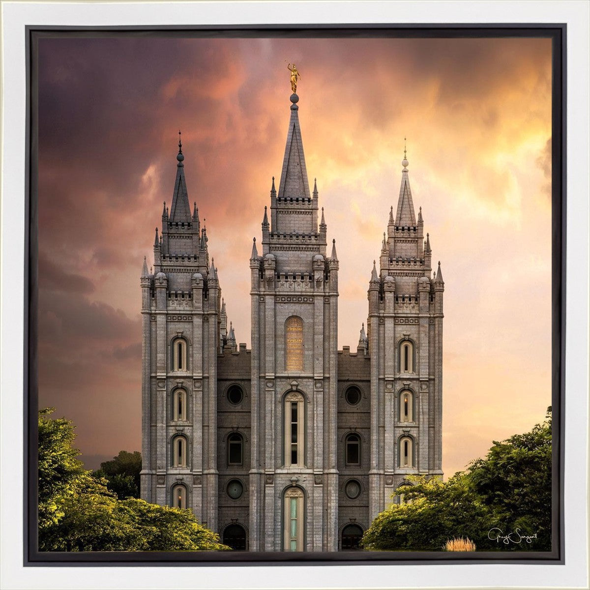 Salt Lake Temple Through the Clouds