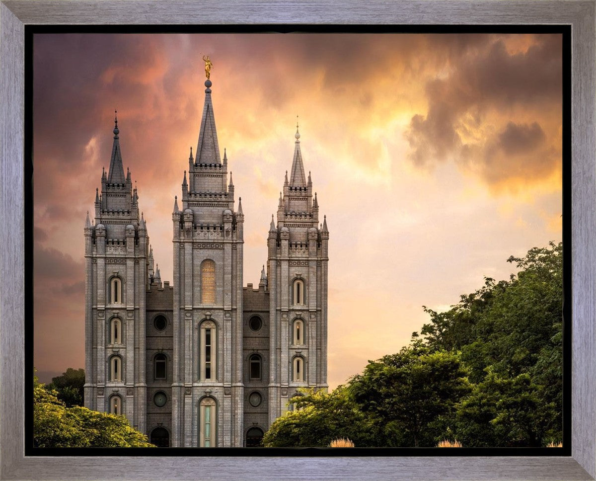 Salt Lake Temple Through the Clouds