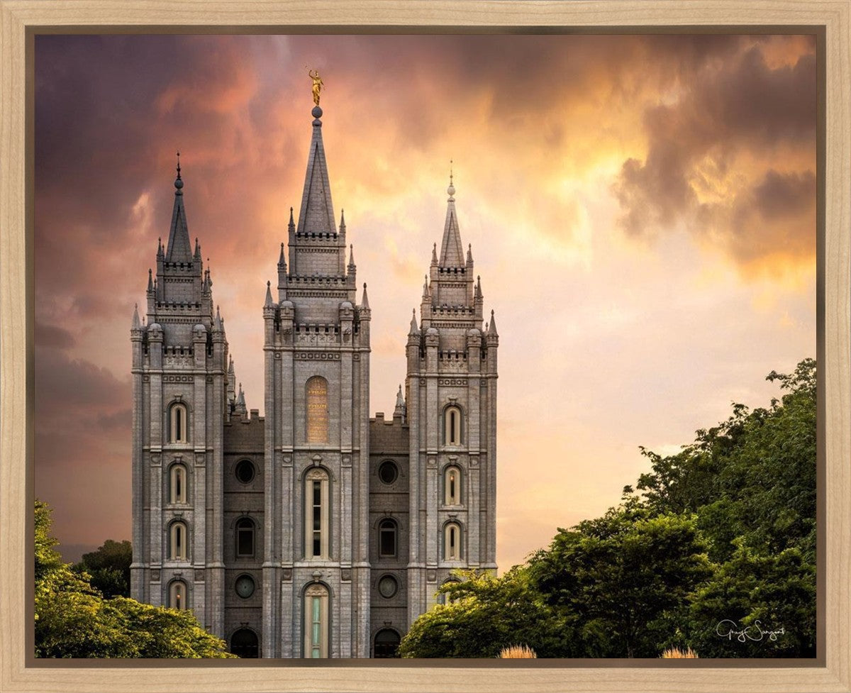 Salt Lake Temple Through the Clouds
