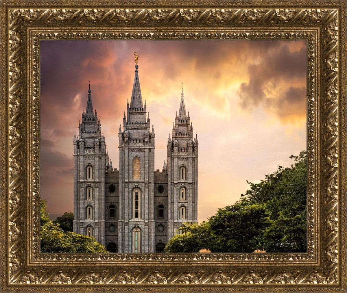 Salt Lake Temple Through the Clouds