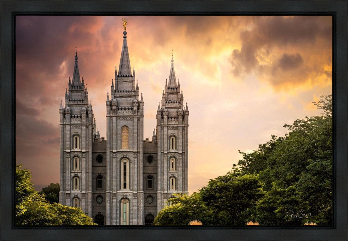Salt Lake Temple Through the Clouds