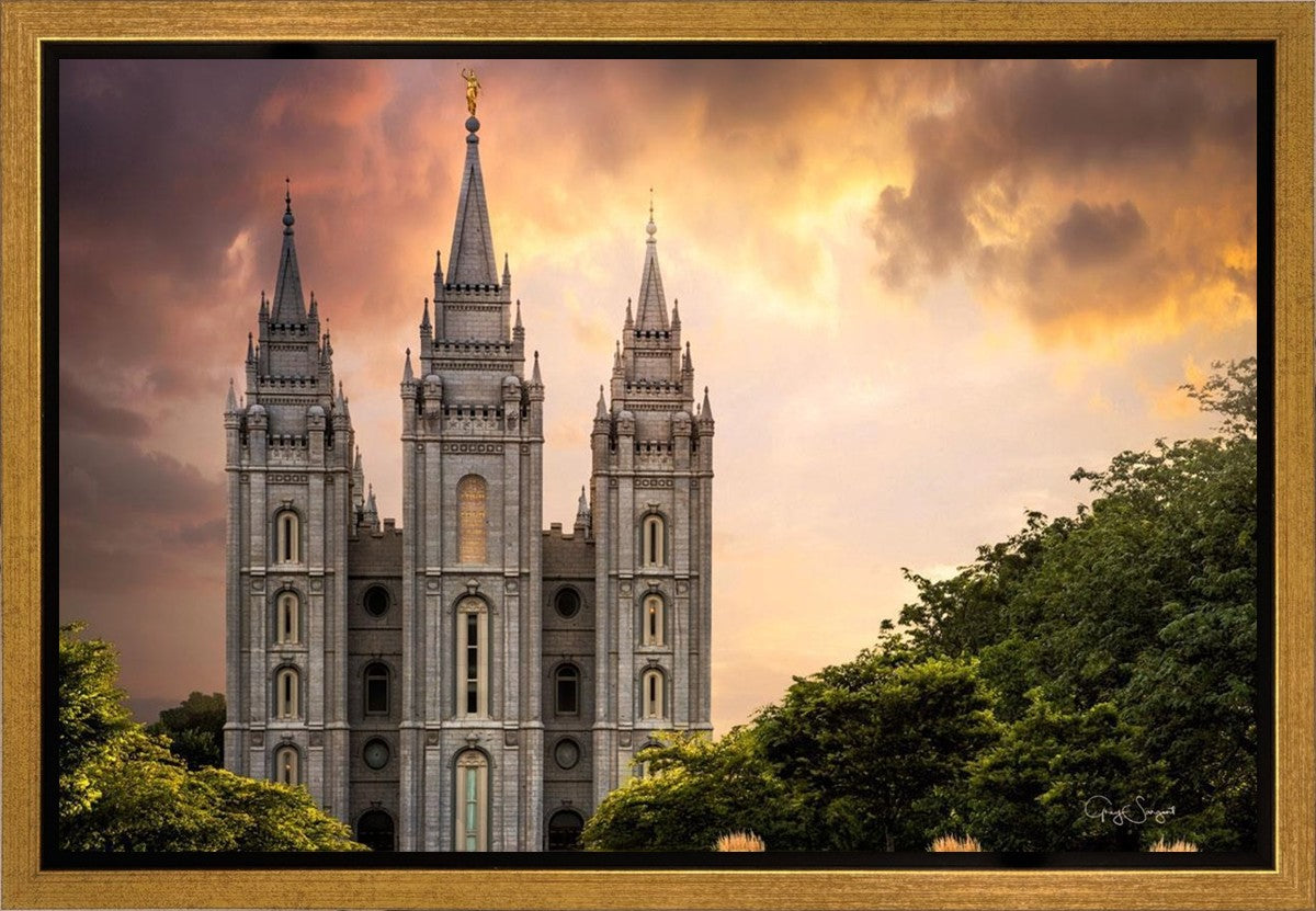 Salt Lake Temple Through the Clouds