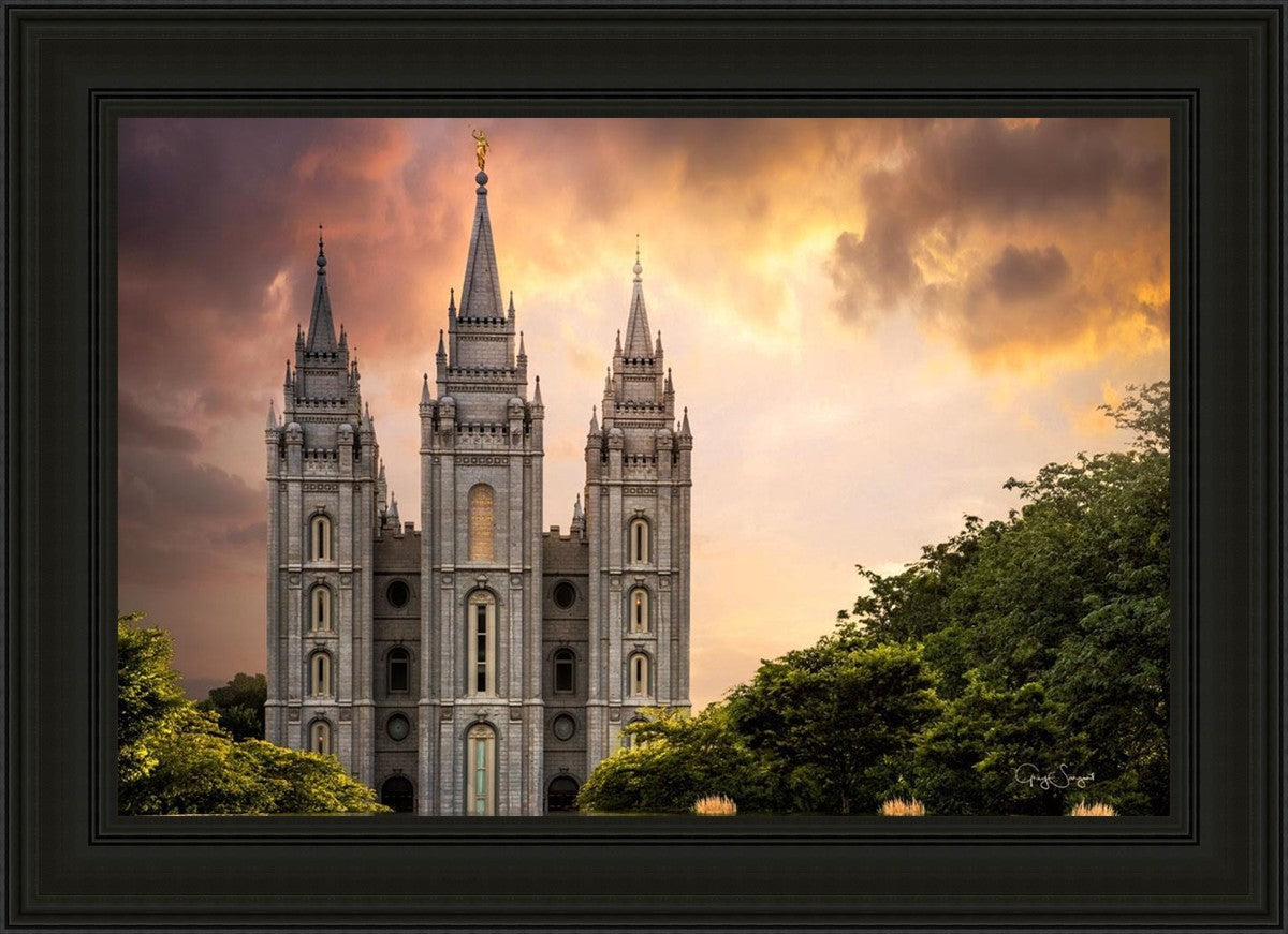 Salt Lake Temple Through the Clouds