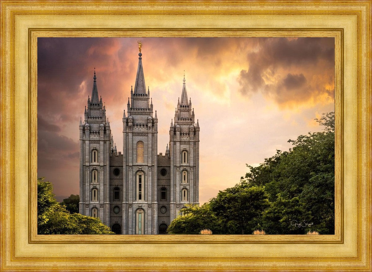 Salt Lake Temple Through the Clouds