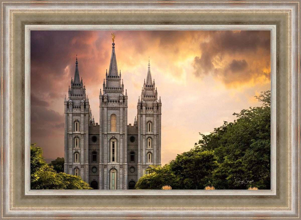 Salt Lake Temple Through the Clouds