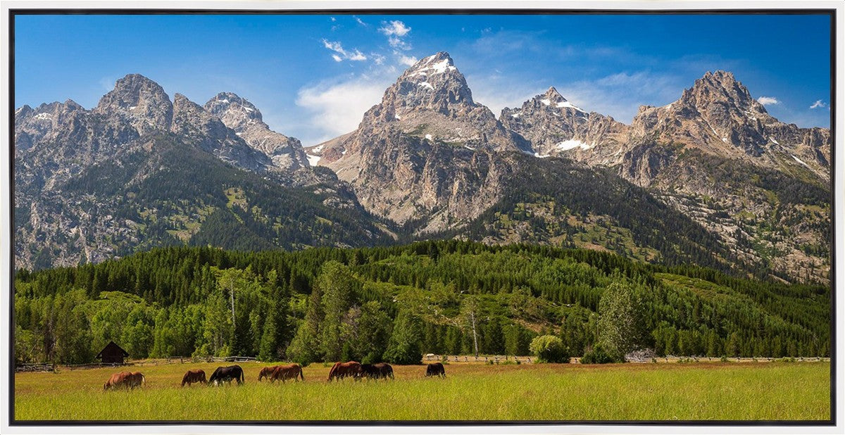 Panorama of Grand Teton Mountain Range, Wyoming