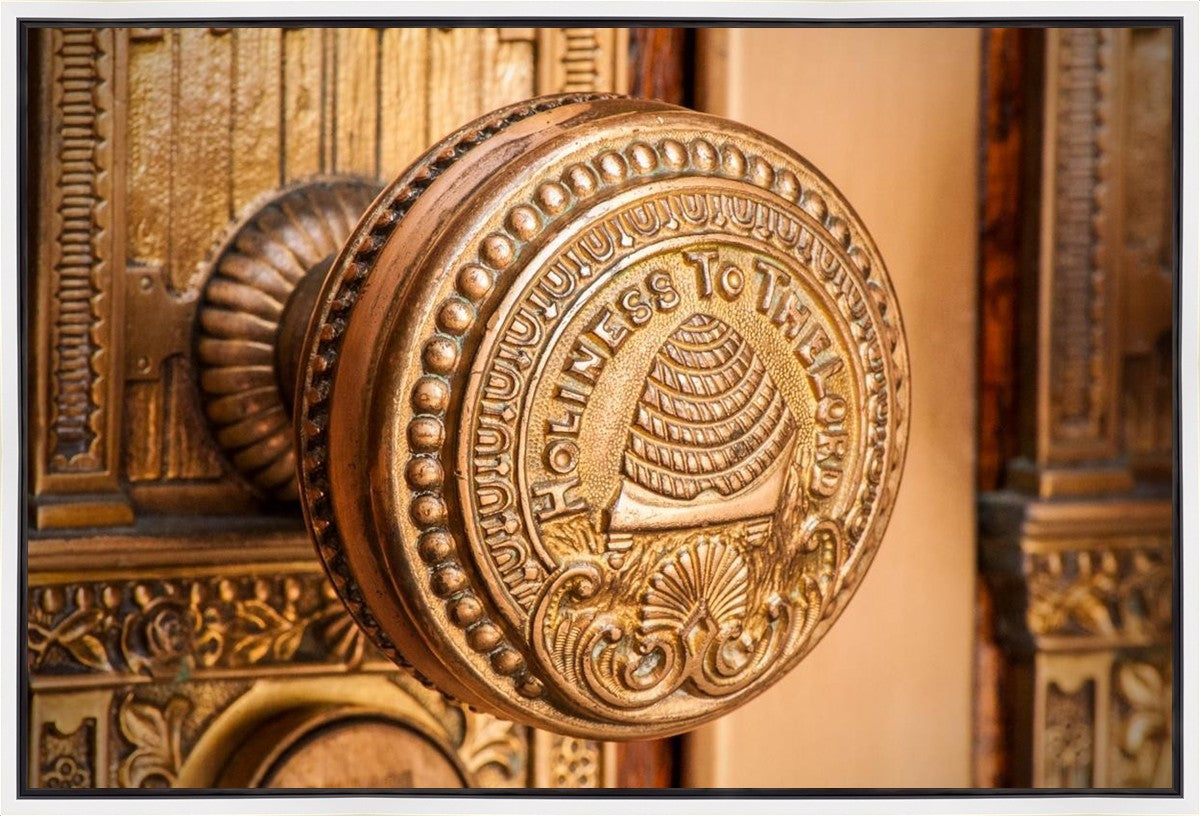 Salt Lake City Temple Holiness In Gold Gallery Wrap