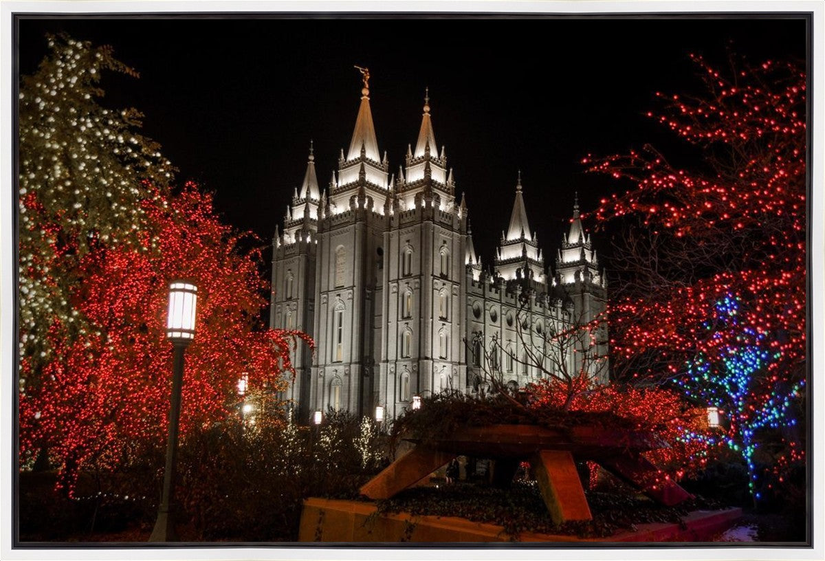 Salt Lake City Temple Lights Aglow Gallery Wrap