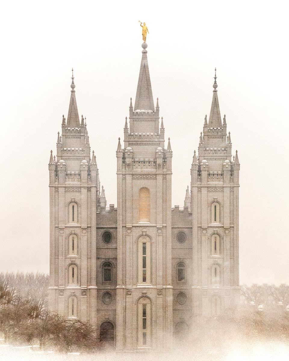 Salt Lake City Temple Quiet Misty Morning Gallery Wrap