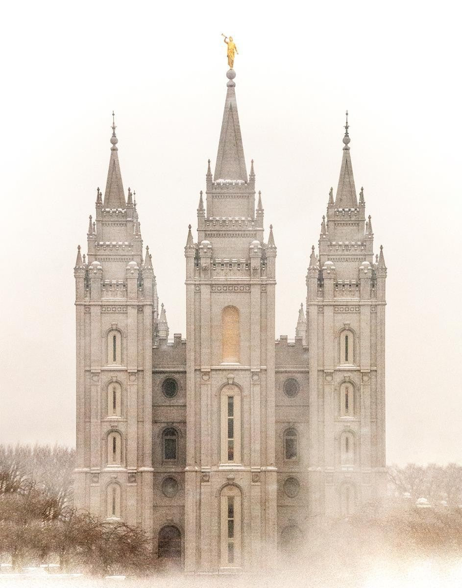 Salt Lake City Temple Quiet Misty Morning Gallery Wrap