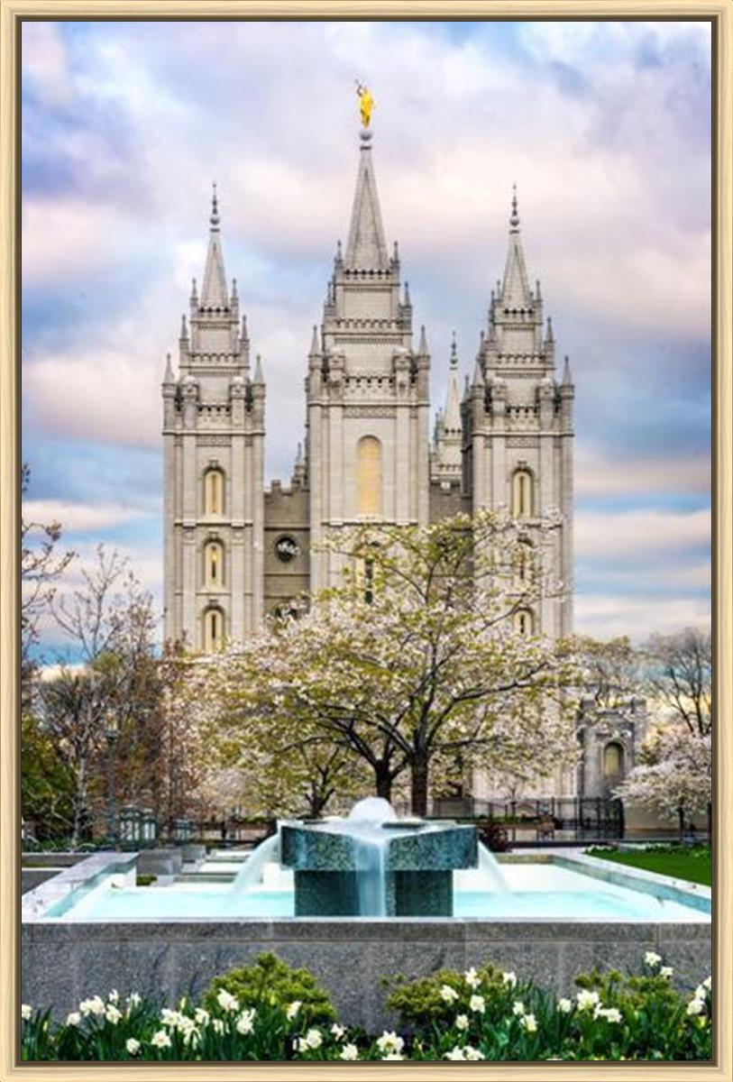 Salt Lake Temple Spring Fountain