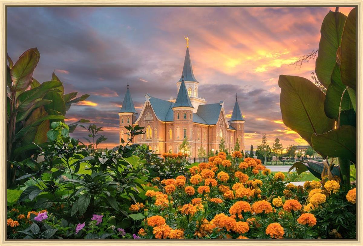 Provo City Center Temple Orange Flowers