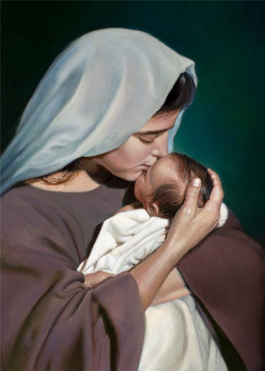 mothers love by liz lemon swindle mary kissing baby jesus on the