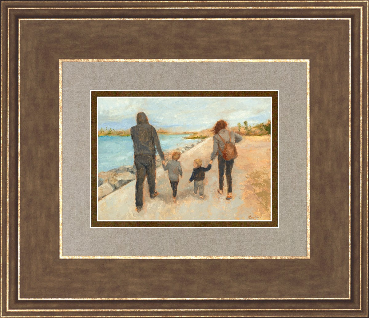 Family Walk On The Beach
