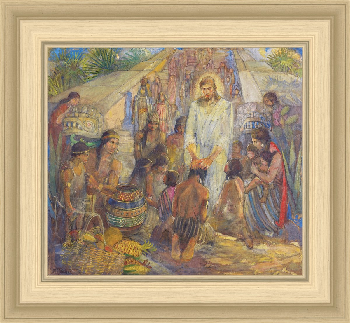 Christ Blesses the Nephites at the Bountiful Temple