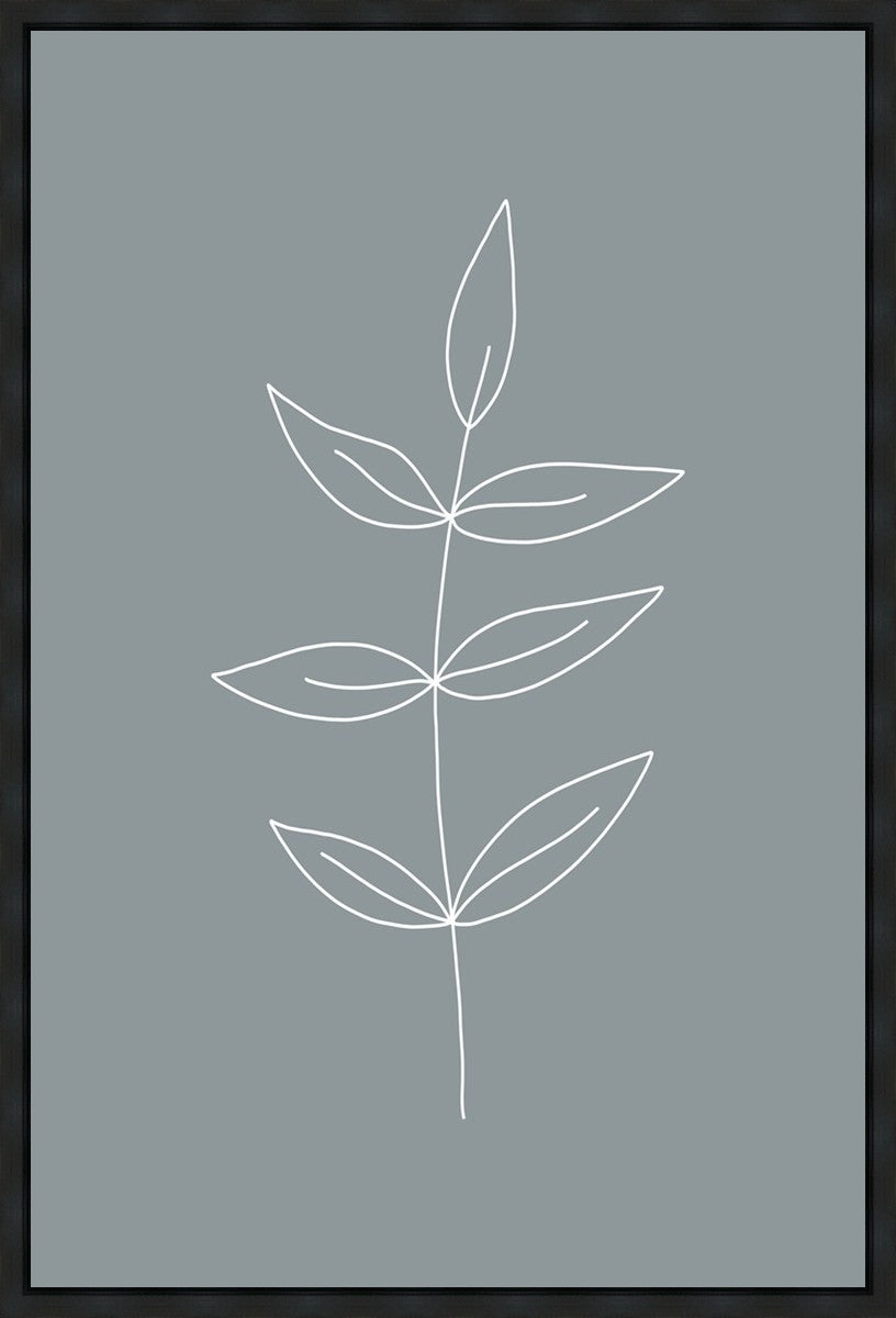 Minimalist Leaves Blue Gallery Wrap