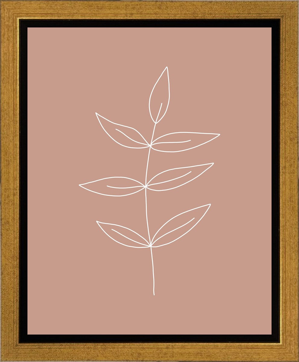 Minimalist Leaves Pink Gallery Wrap