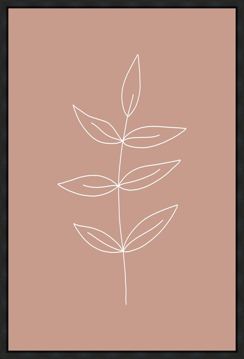 Minimalist Leaves Pink Gallery Wrap