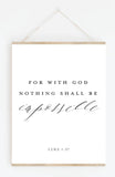 Nothing Shall Be Impossible Hanging Print