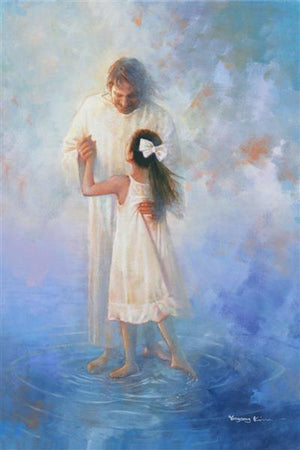 The Dance is a painting that depicts Jesus Christ dancing in heaven with a daughter of God - Yongsung Kim | LDSArt.com | Christian Artwork