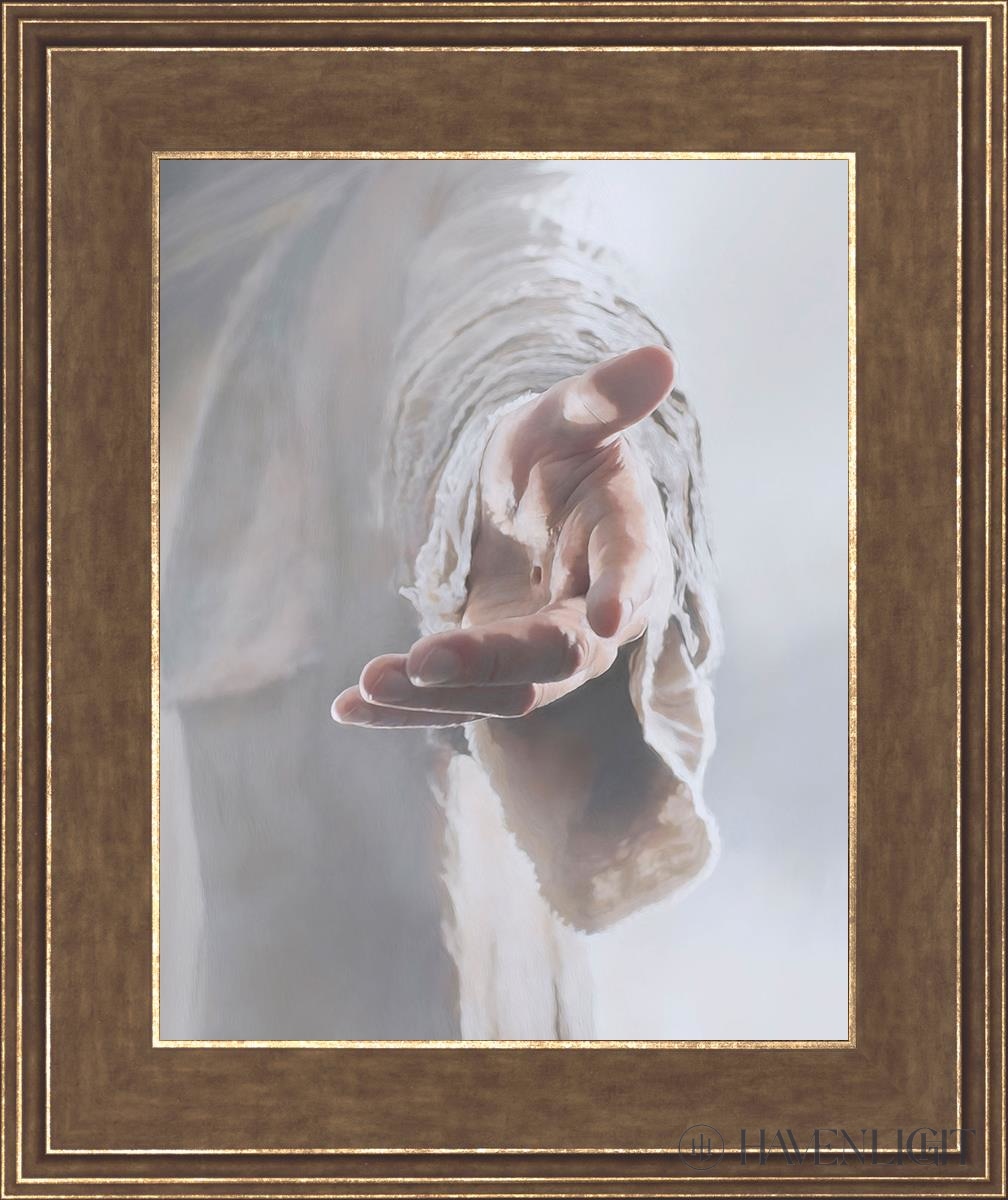 Christ Beckoning Open Edition Print / 11 X 14 Gold 15 3/4 18 Art