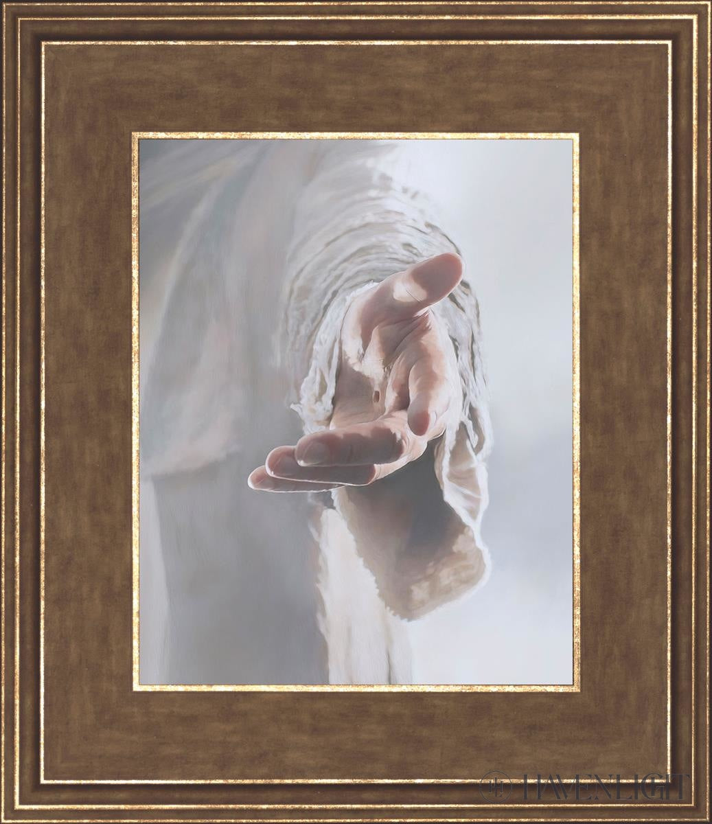 Christ Beckoning Open Edition Print / 8 X 10 Gold 12 3/4 14 Art