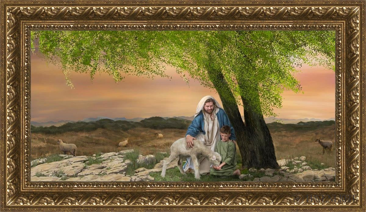 Feed My Lambs Open Edition Canvas / 30 X 15 Gold 35 3/4 20 Art
