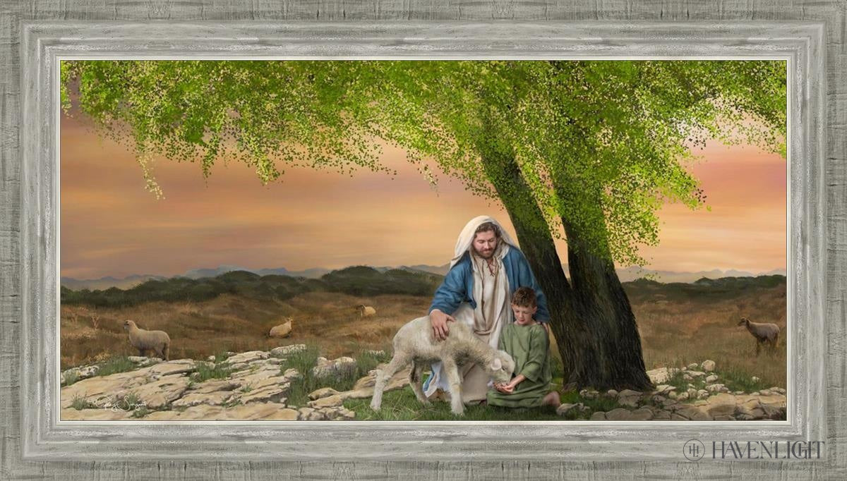 Feed My Lambs Open Edition Canvas / 30 X 15 Silver 34 3/4 19 Art