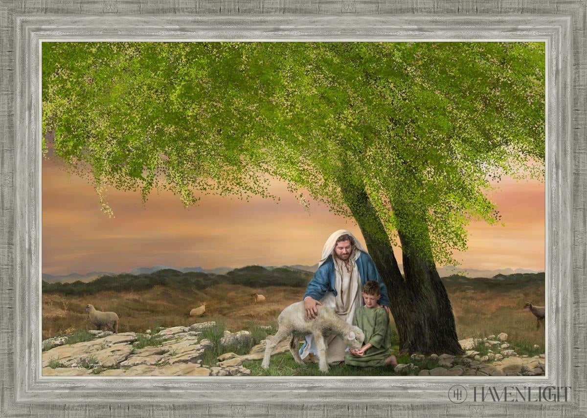 Feed My Lambs Open Edition Canvas / 30 X 20 Silver 34 3/4 24 Art